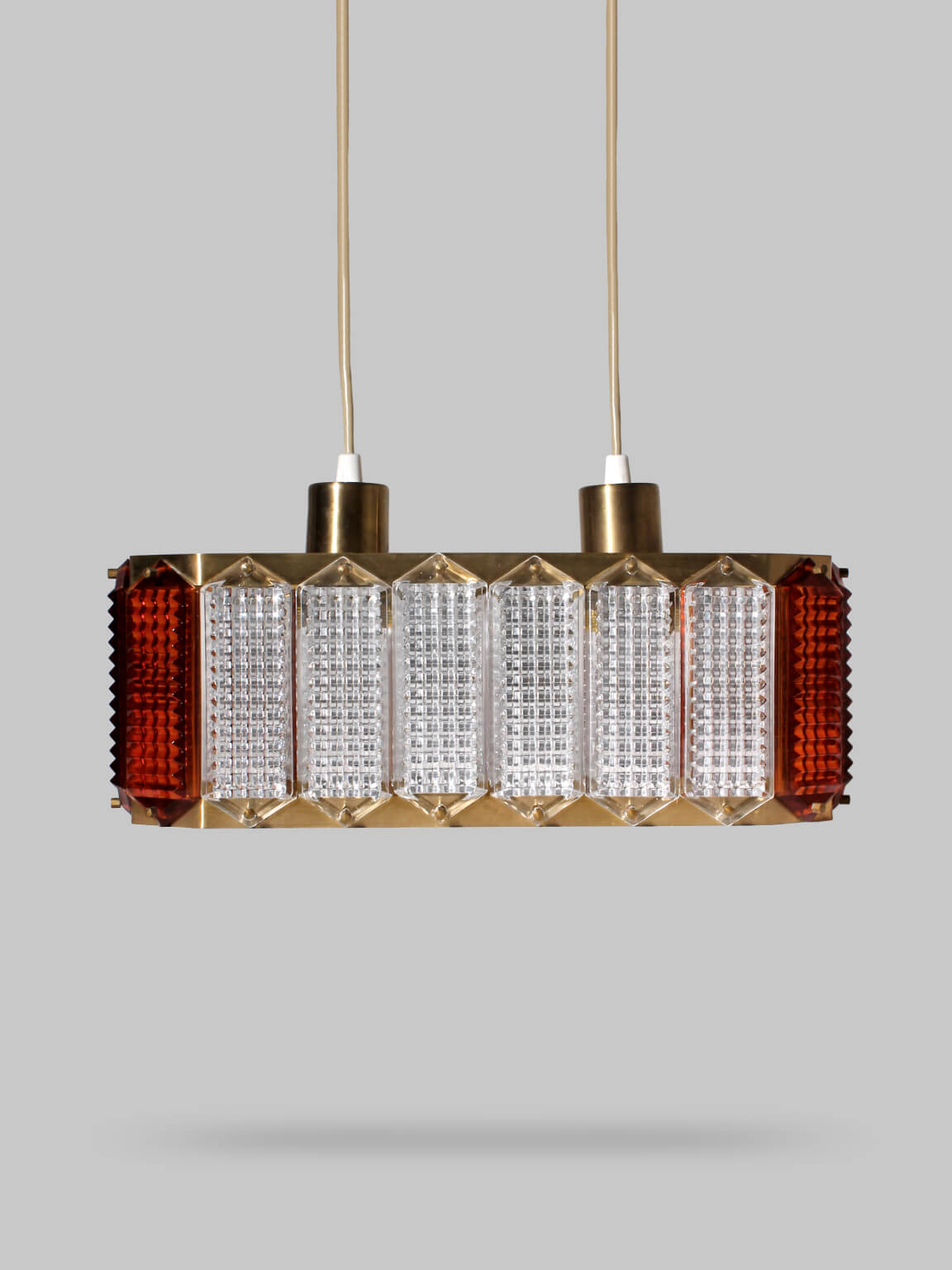 Wiktor Berndt Mid-Century Crystal And Brass Ceiling Light, For Flygsfors, Sweden by Vintage Stories | The Oblist
