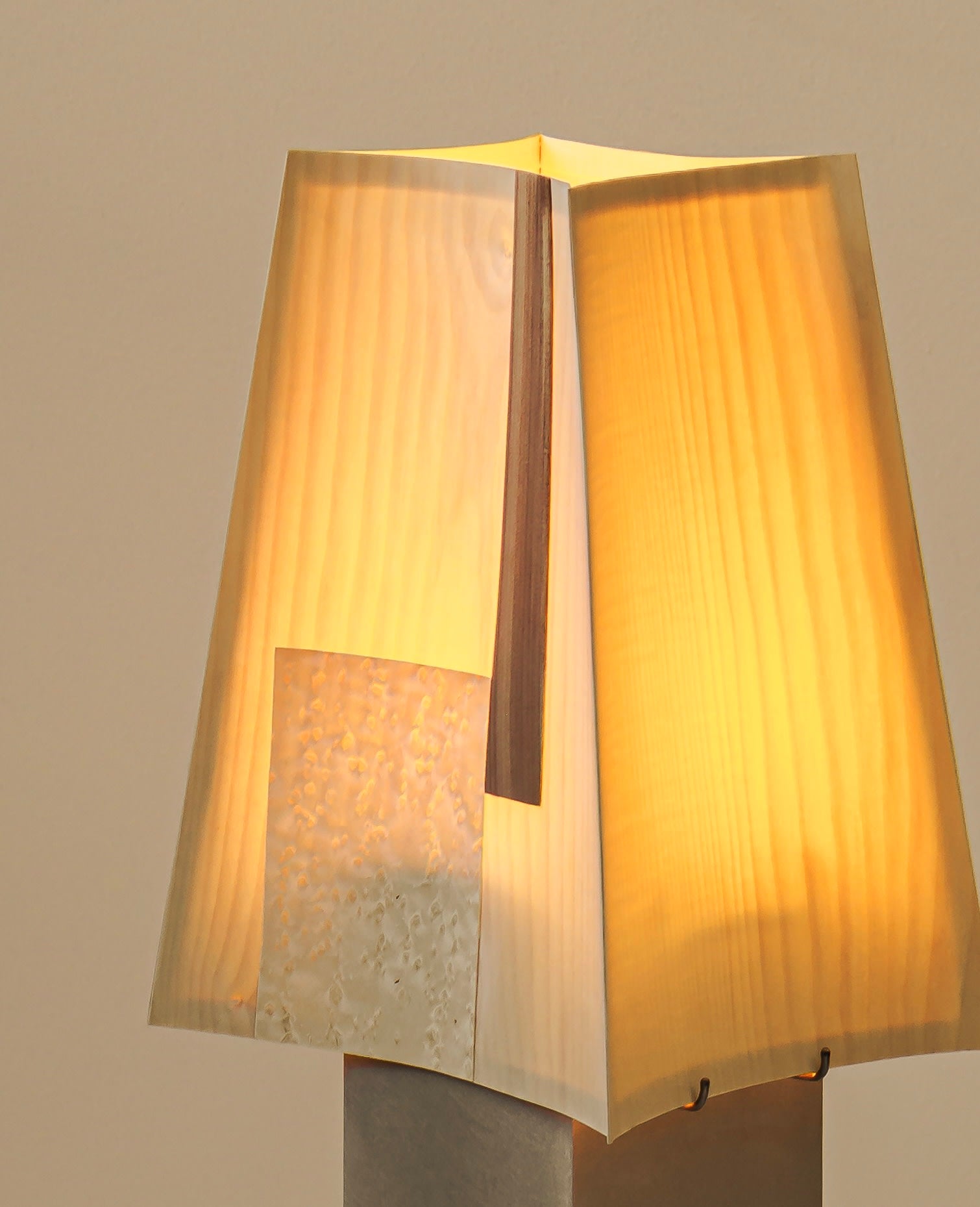 Soft Ply Table Lamp Series — close-up of layered wood and light