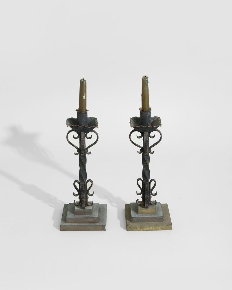 Wrought Iron Candleholder Set by Villa | The Oblist