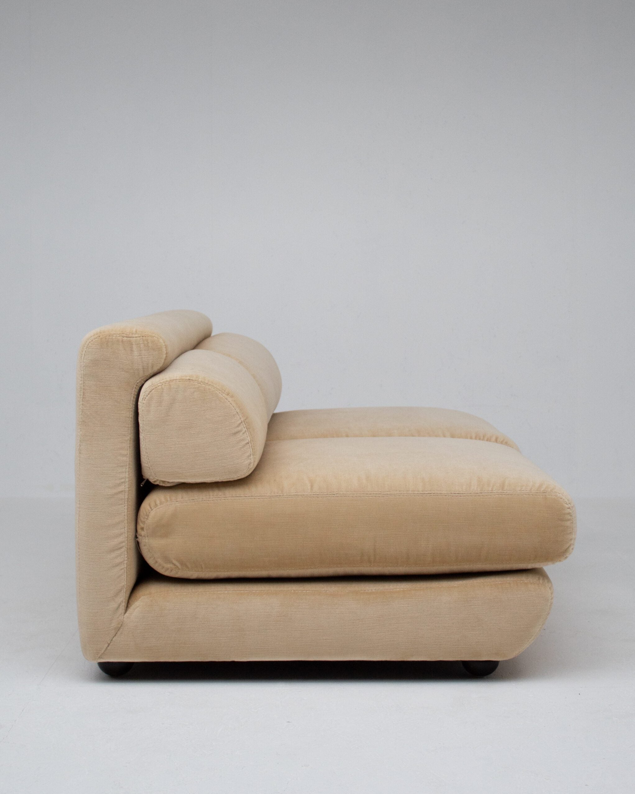 Sofa by Gigi Radice in Beige Velvet