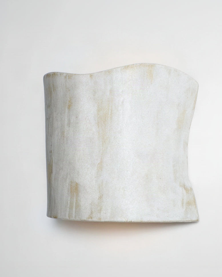 Papel - artisanal ceramic wall light — close-up