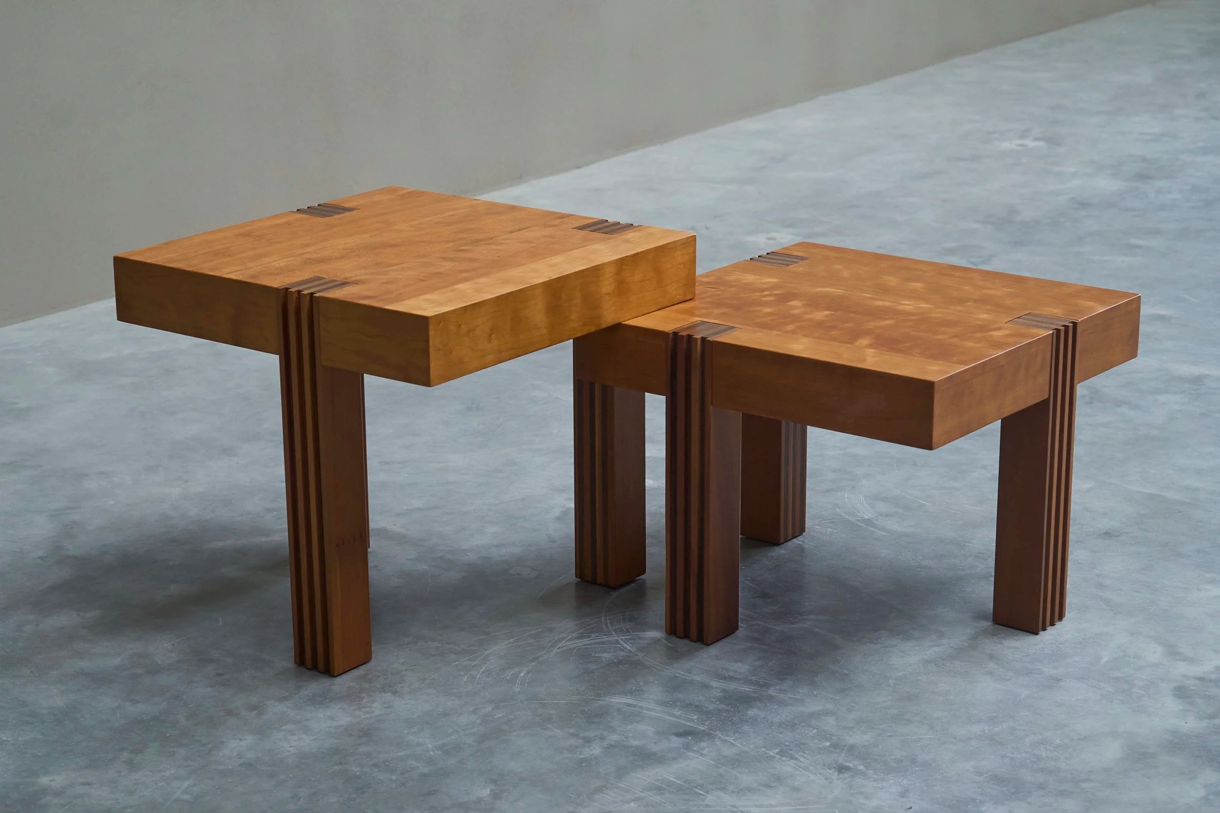 Architectural Set of Sectional Coffee or Side Tables 1980s — in context