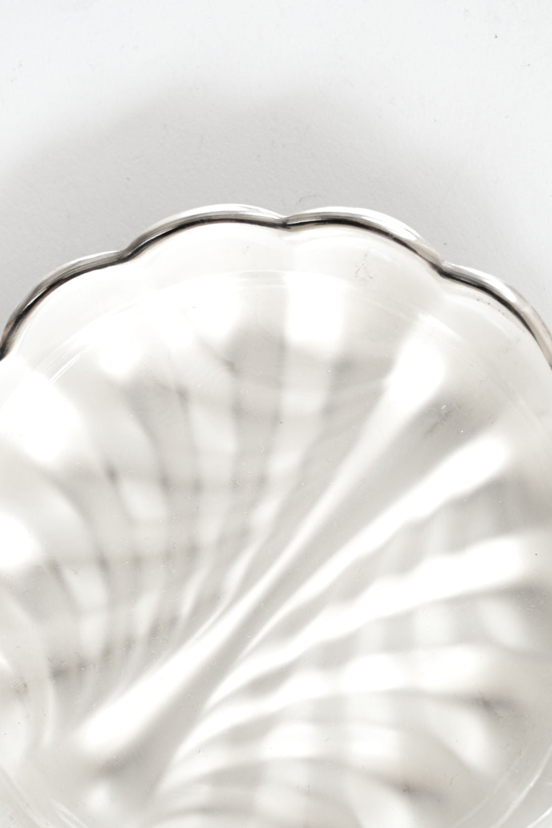 Silver-Plated Shell Shaped Dish — top view showing reflective surface