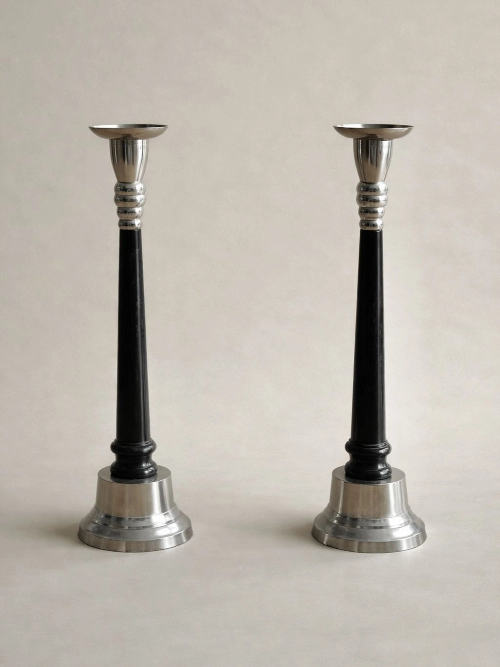 Vintage Candle Holders in Metal - 1930s Dutch Collection — detail view