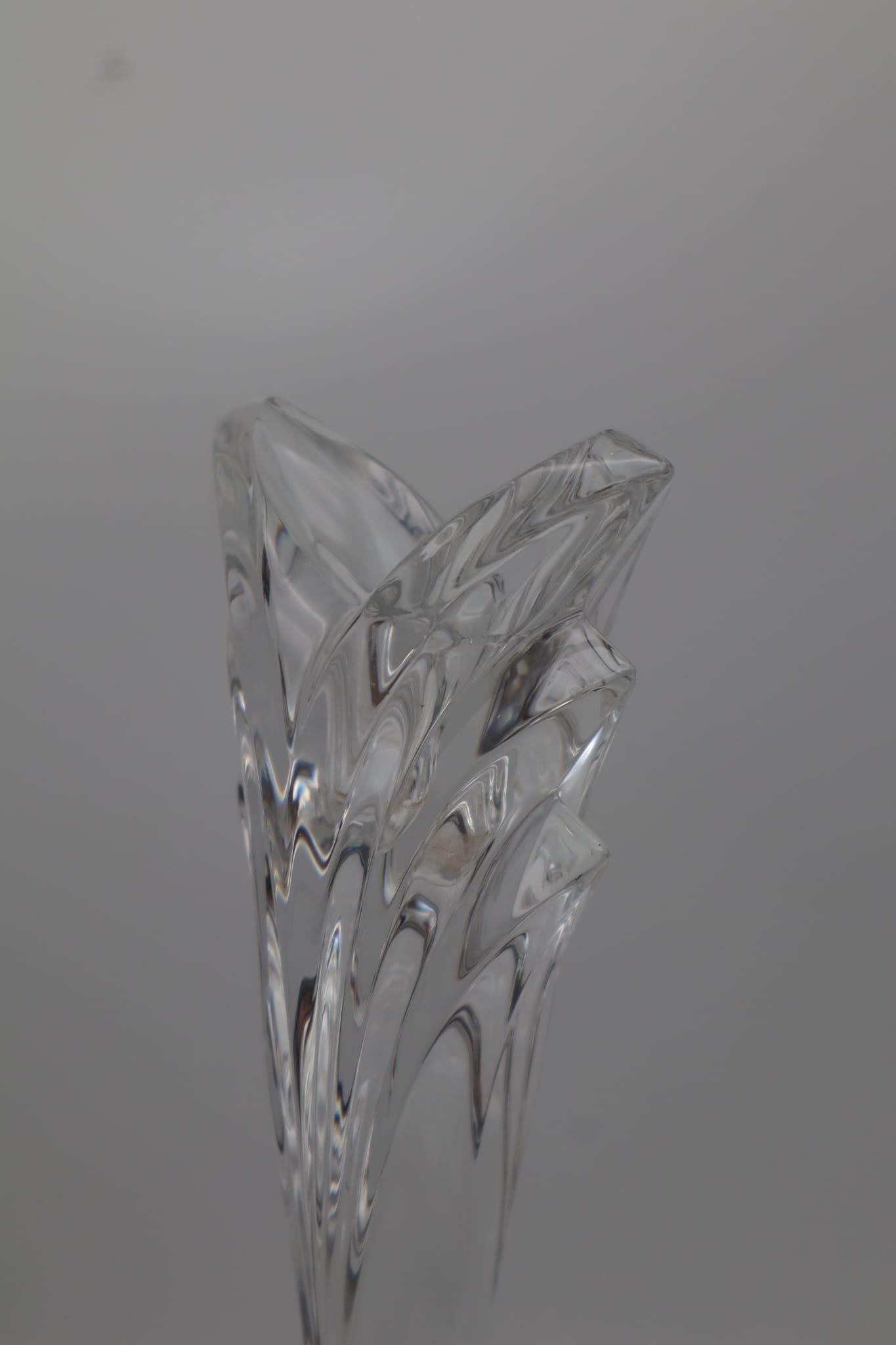 Pair of Mid-Century Modern ‘Marc Aurel’ Crystal Candlesticks by Nachtmann – 1980s/1990s — side angle