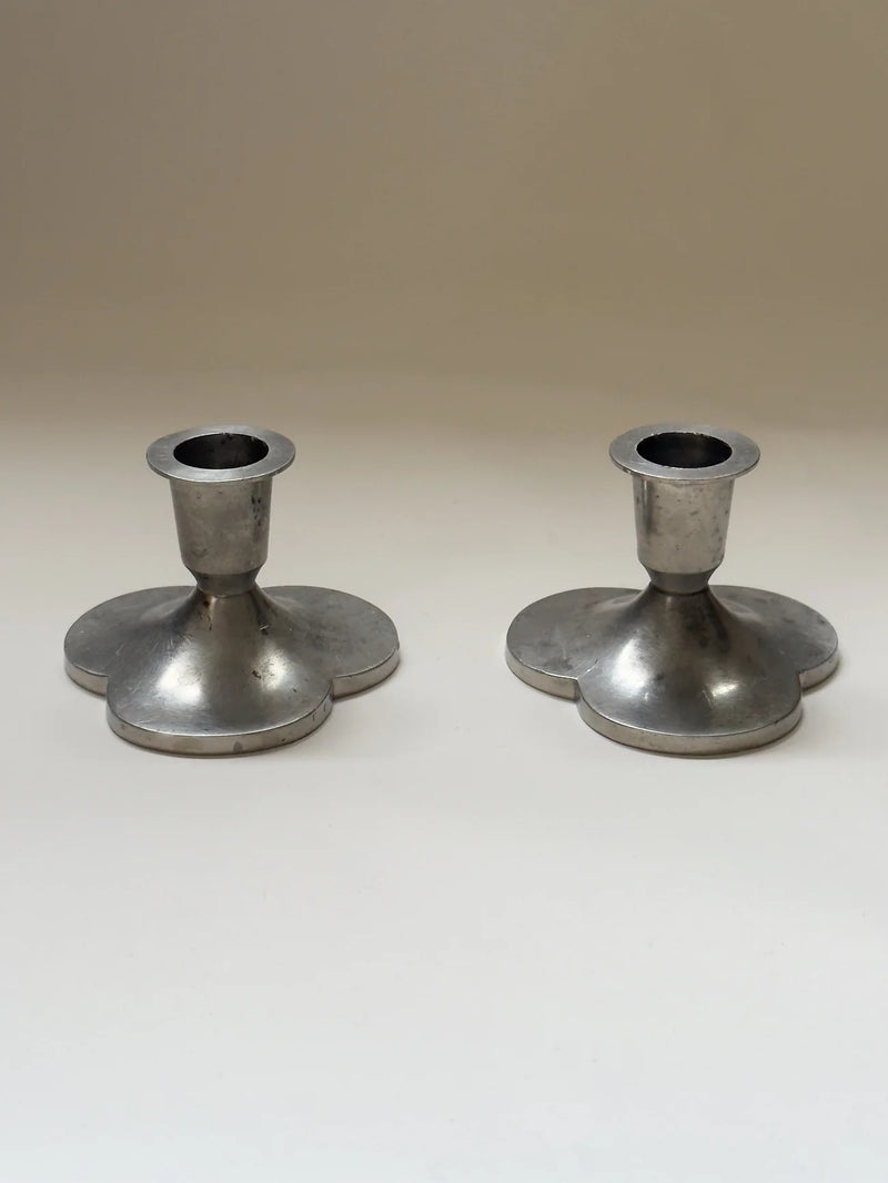 Pair of Pewter Candlesticks by Just Andersen | The Oblist — handcrafted metal design