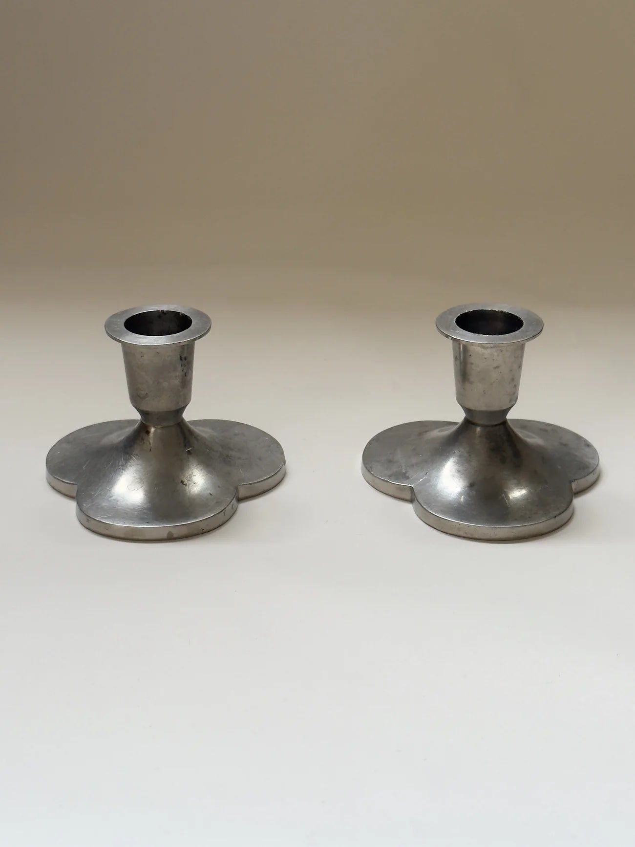 Pair of Pewter Candlesticks by Just Andersen | The Oblist — handcrafted metal design