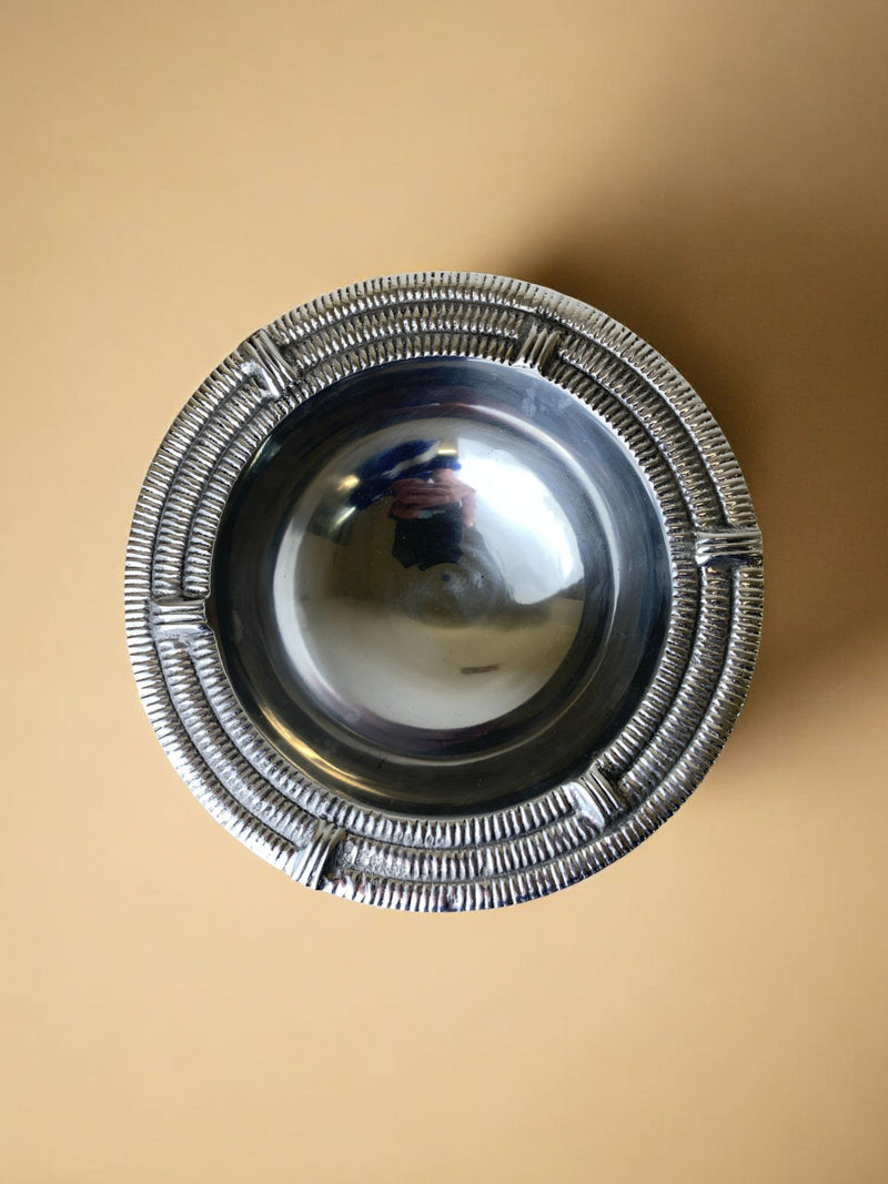 Ridged Circular Tray by Malamar Studio | The Oblist — solid aluminium, vintage