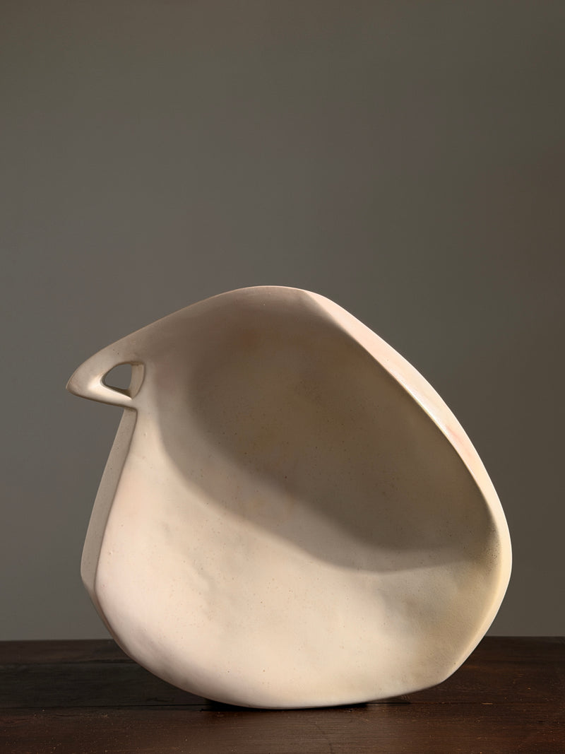 Large free-form dish in white ceramic, France, circa 1950 by Figuresdesign | The Oblist