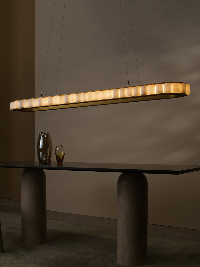 AVALON Oval With Ceiling Rose by CTO Lighting | The Oblist — handcrafted amber pendant light