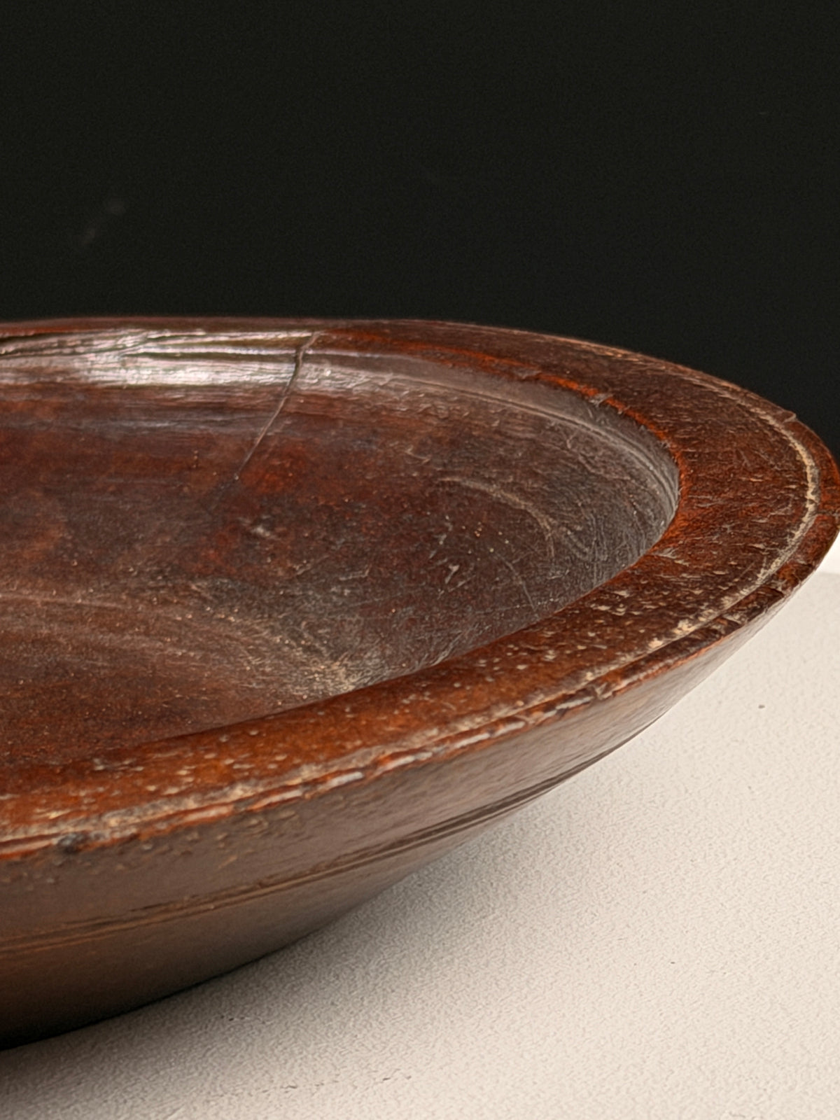 Large Monoxyle Walnut Plate, France, Early 20th Century — lifestyle setting