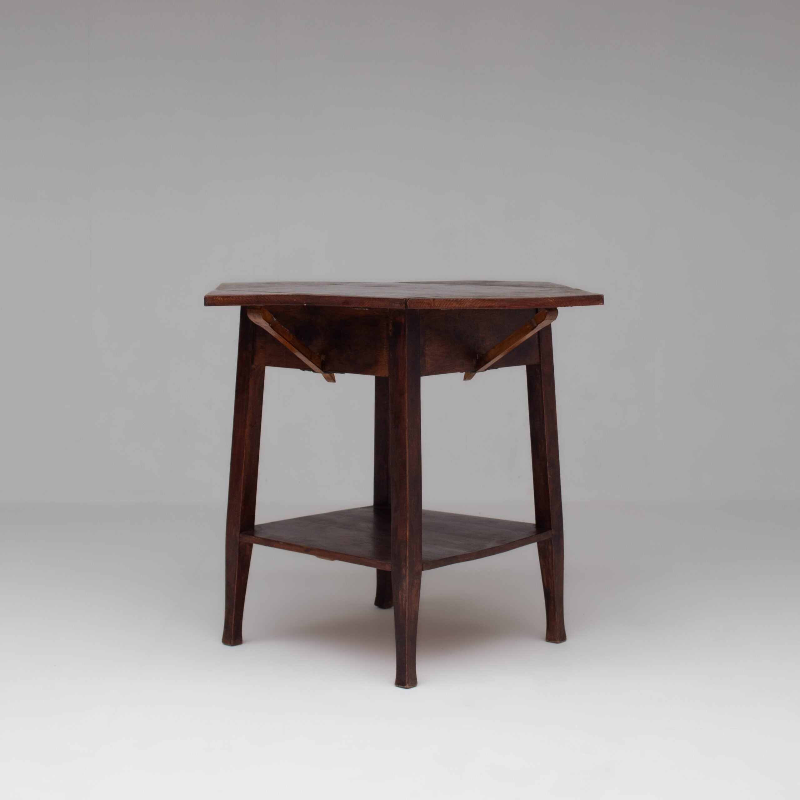 Art Deco Folding Side Table in Solid Wood — alternate view