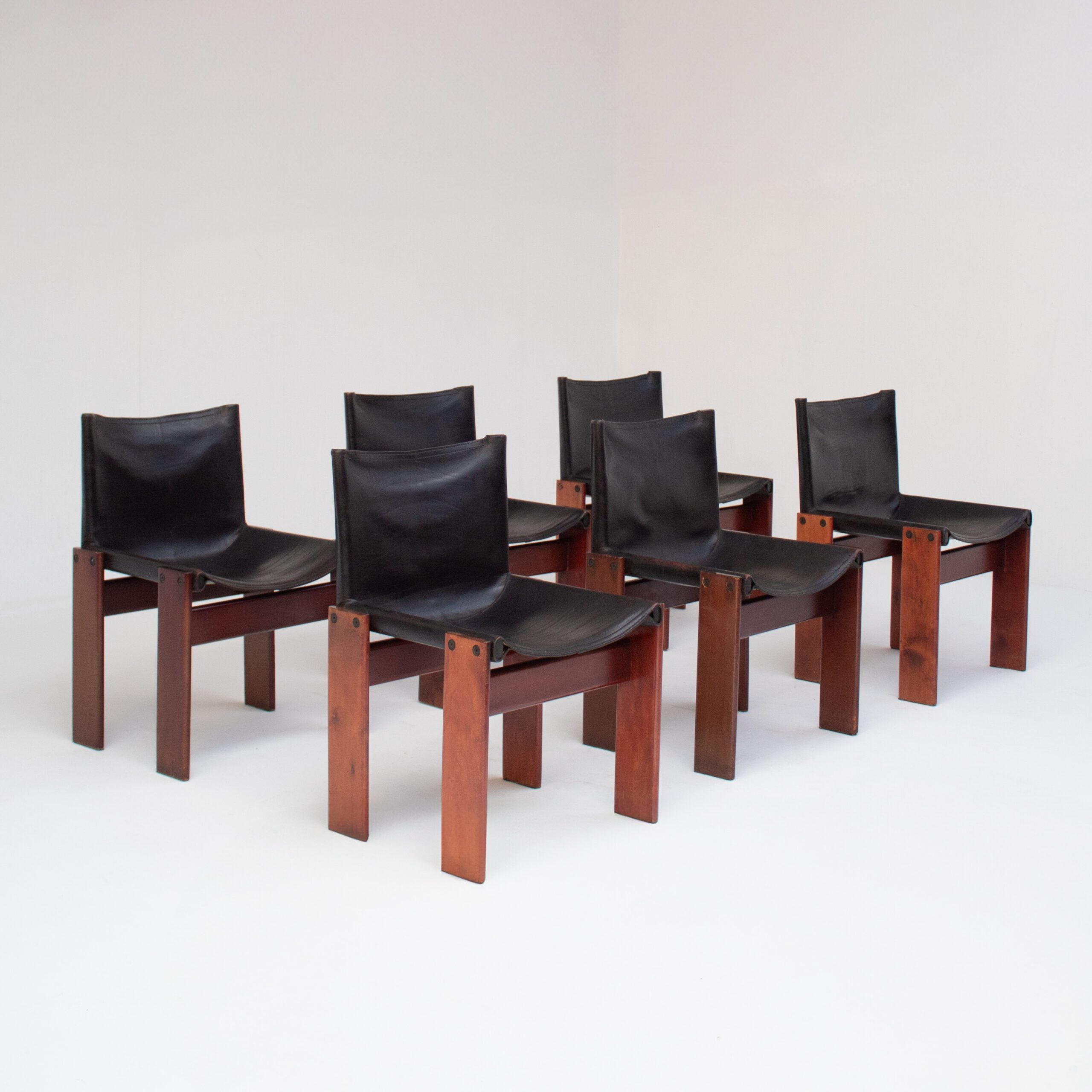 Set of 6 Monk Chairs by Afra & Tobia Scarpa for Molteni — lifestyle setting