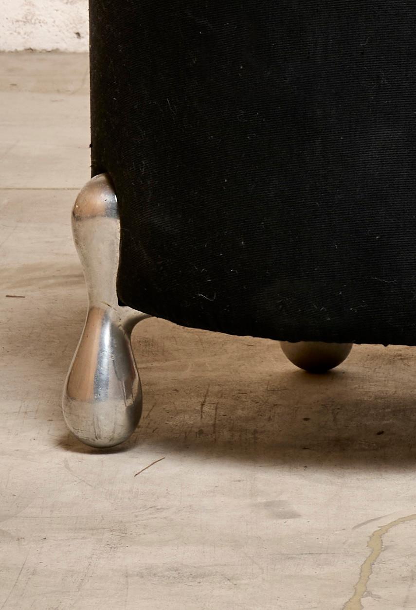 Pucci de Rossi Sculptural Stool with Aluminum Legs — side angle