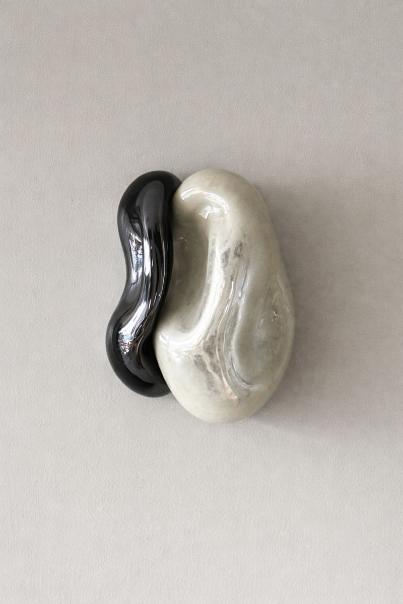 Nacre XIV' Sculpture by HOMA | The Oblist — ceramic, black and white