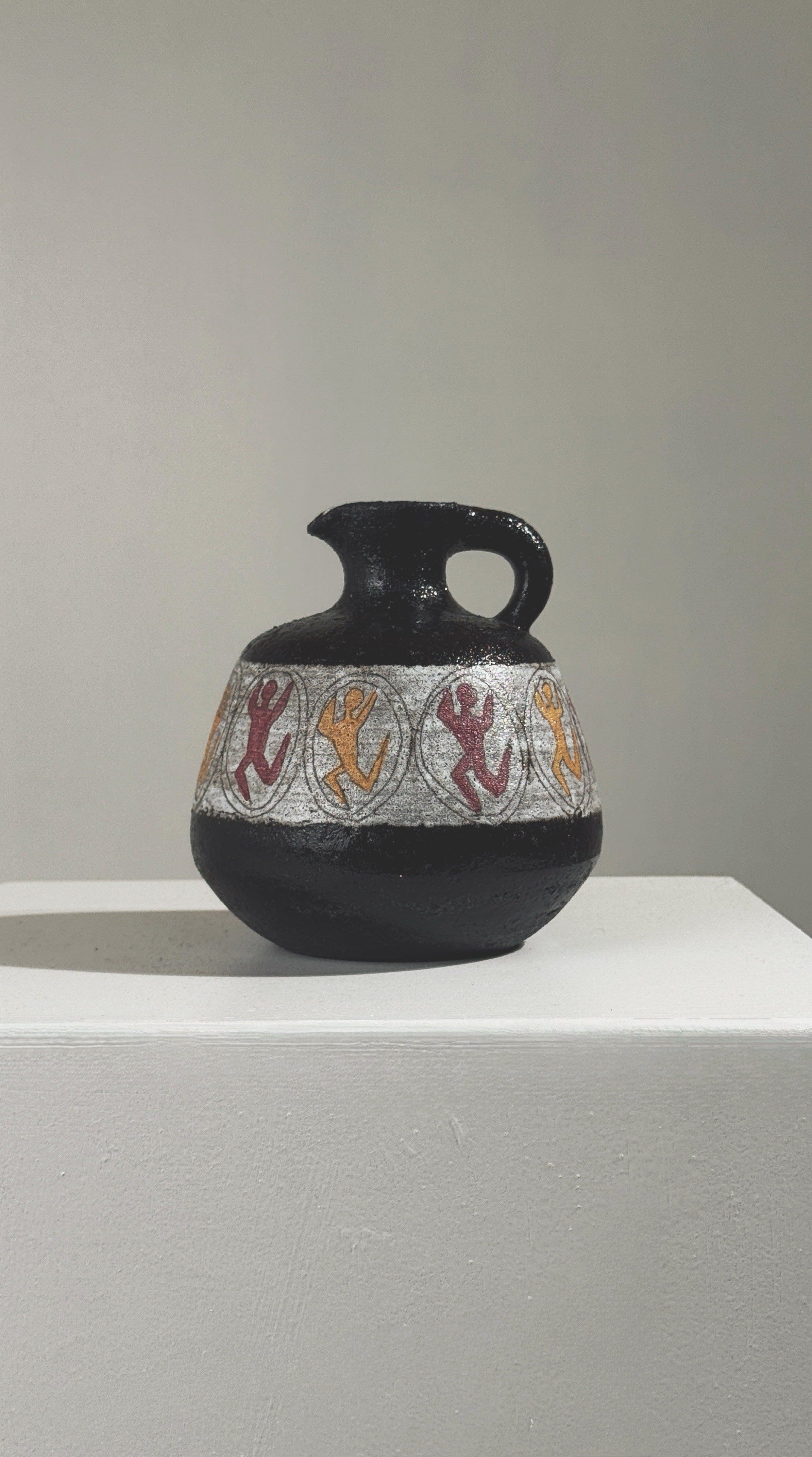 French stoneware pitcher with lobster motifs, Accolay 1960s