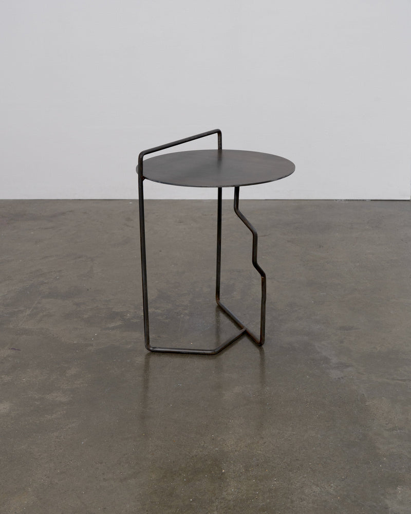 Sculptural Patinated Steel Side Table by Tom Bogle | The Oblist — handcrafted steel, modern design