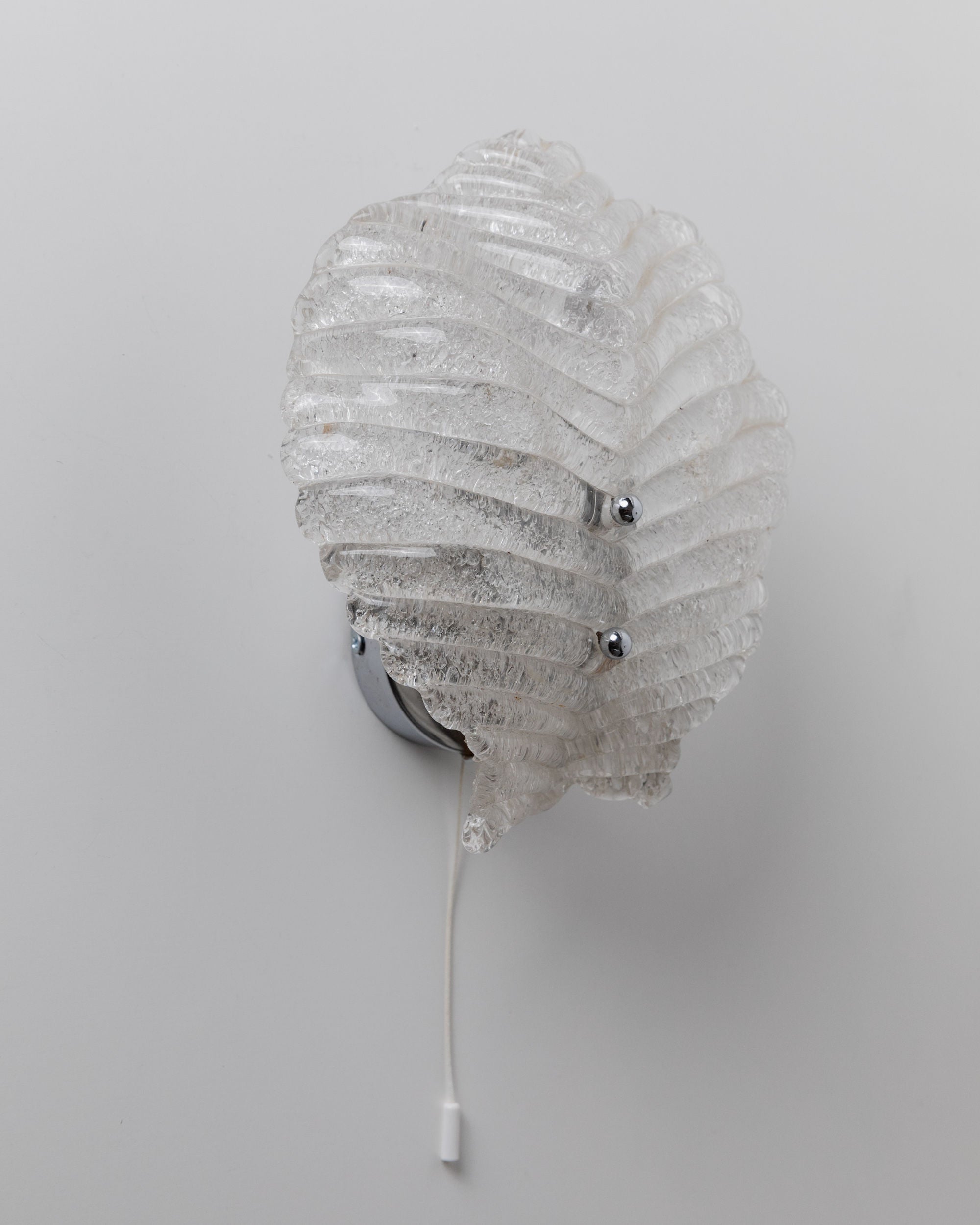 Vintage Murano Glass Wall Lamp for Honsel Lamps — top view of textured glass design