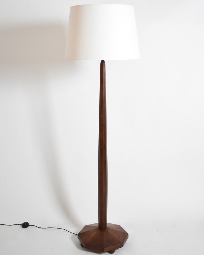 Art deco wooden floor lamp, 1930s by Barracuda Interiors | The Oblist — handcrafted dark wood design