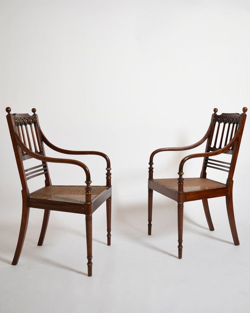 Pair of George III style armchairs, XIXth c. by Barracuda Interiors | The Oblist — handcrafted mahogany wood