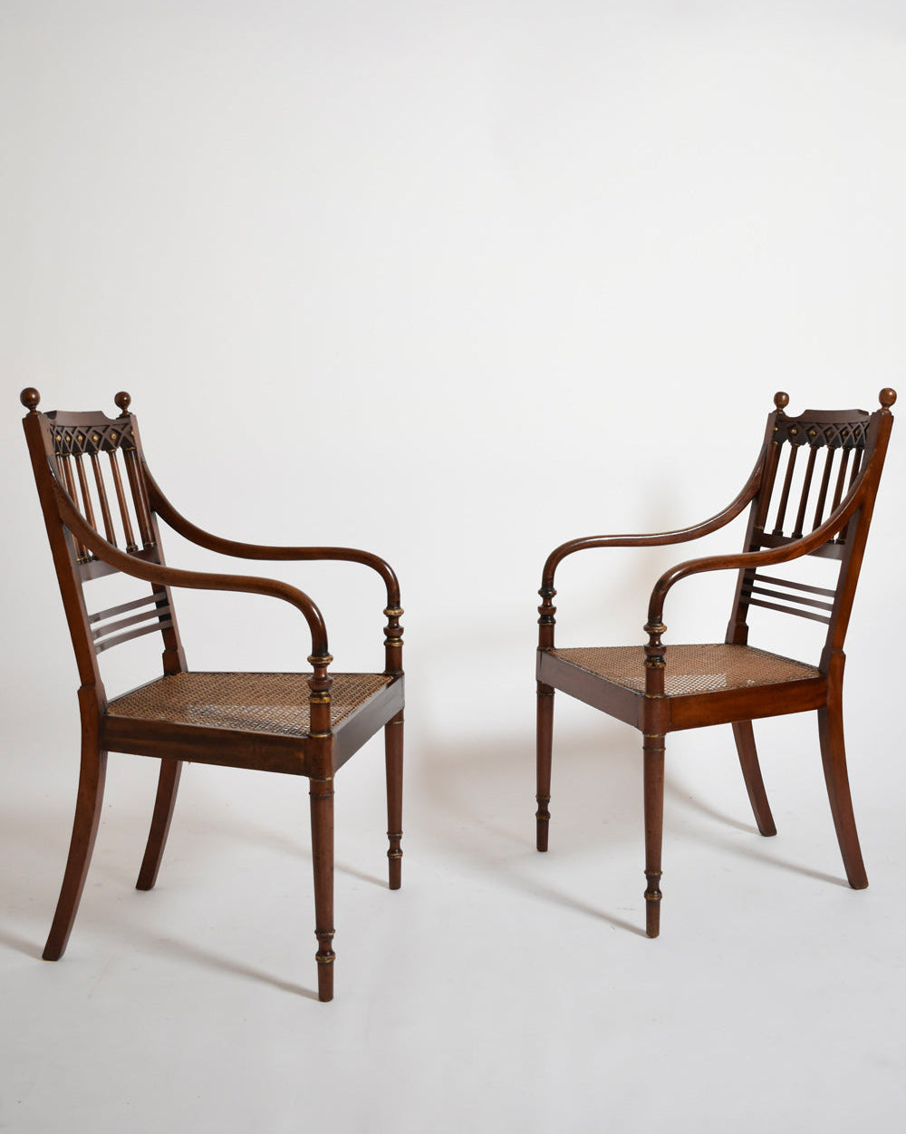 Pair of George III style armchairs, XIXth c. by Barracuda Interiors | The Oblist — handcrafted mahogany wood