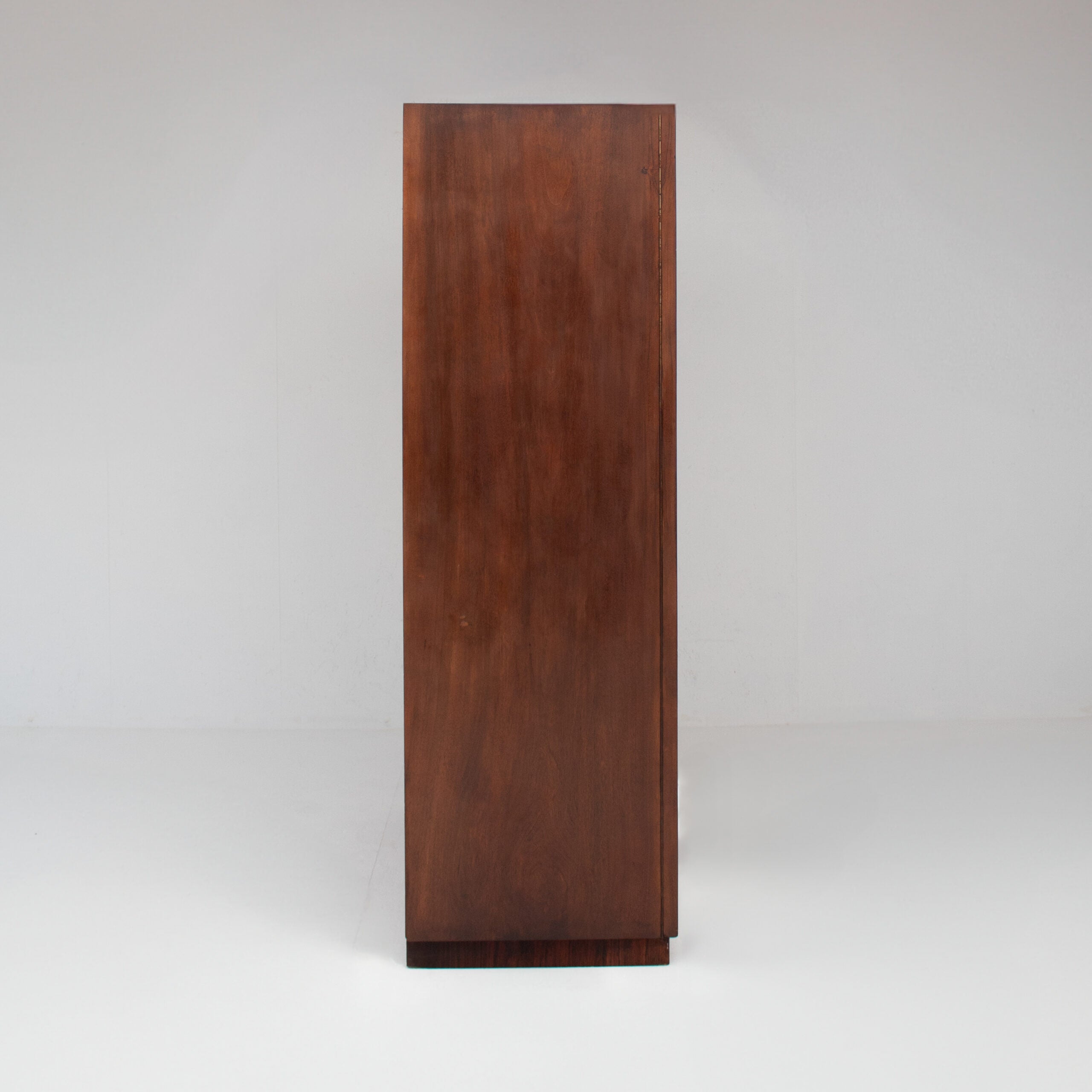 Mid-Century Walnut Wardrobe with Brass Handles — lifestyle setting