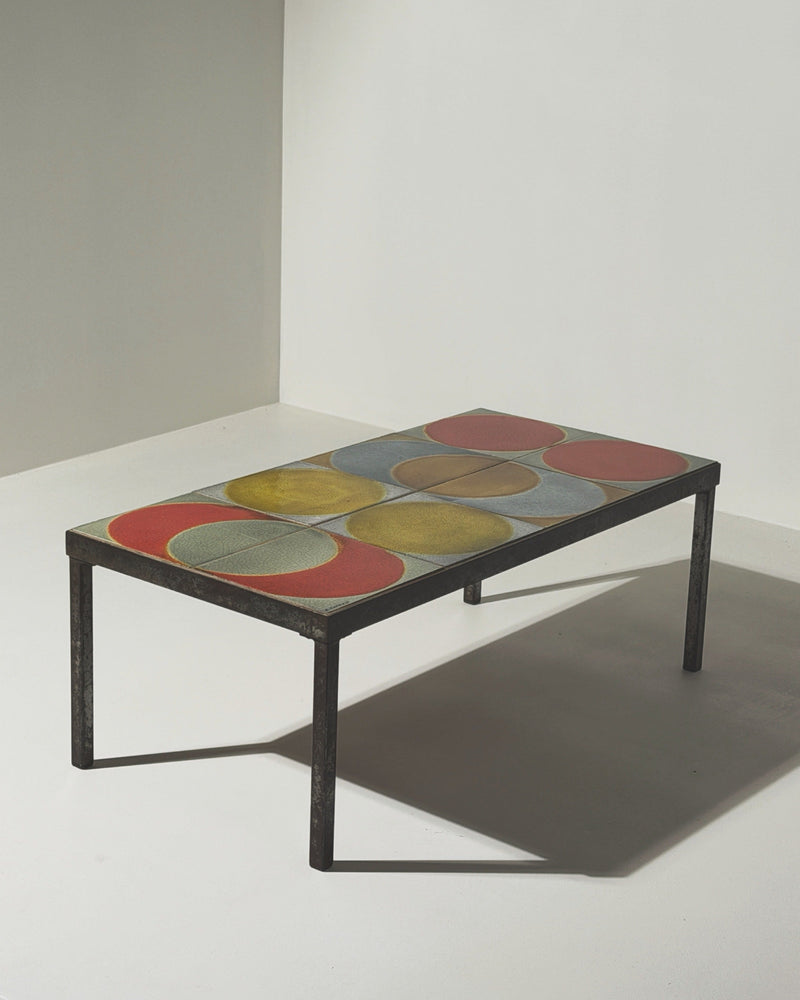 Rare Ceramic Table by Roger Capron by Figuresdesign | The Oblist — colorful ceramic top, modern design
