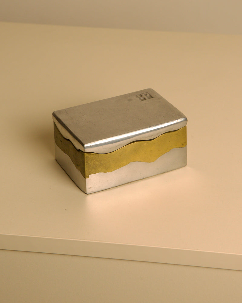 Brutalist metal and brass box by David Marshall, 1970s | The Oblist — handcrafted, vintage design