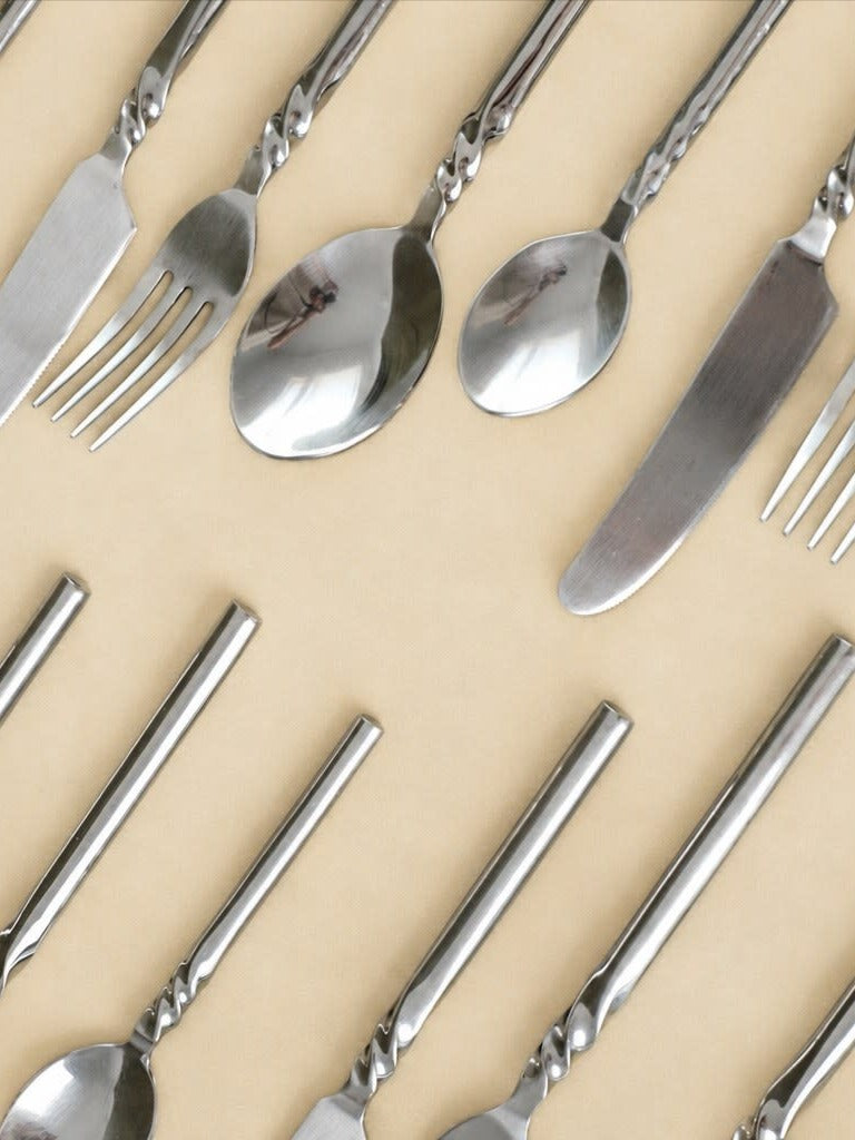 Set of 24-Piece Stainless Steel Cutlery — lifestyle setting
