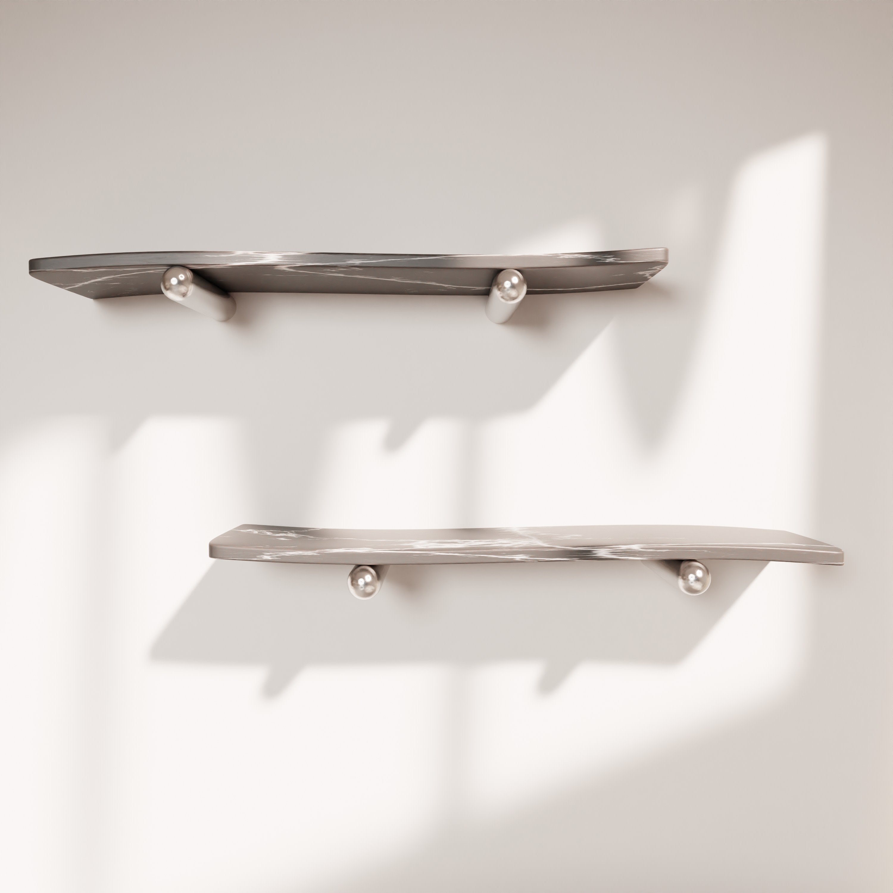 “Velo” Shelves | Marble Stainless Steel by Giselle Vanessa Johnson — variant detail