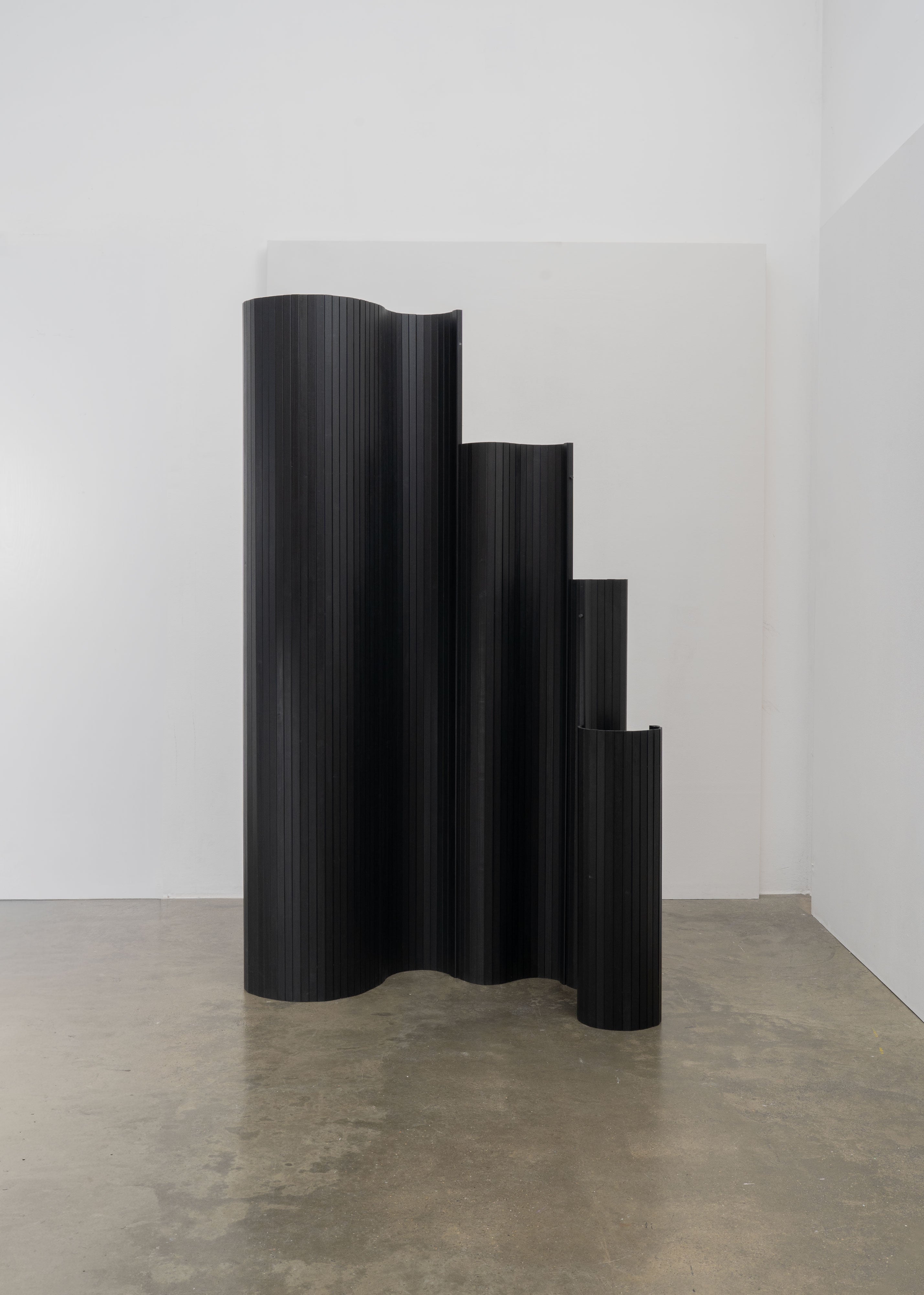 Sculptural Tambour Screen in Fumed Poplar by Tom Roberts