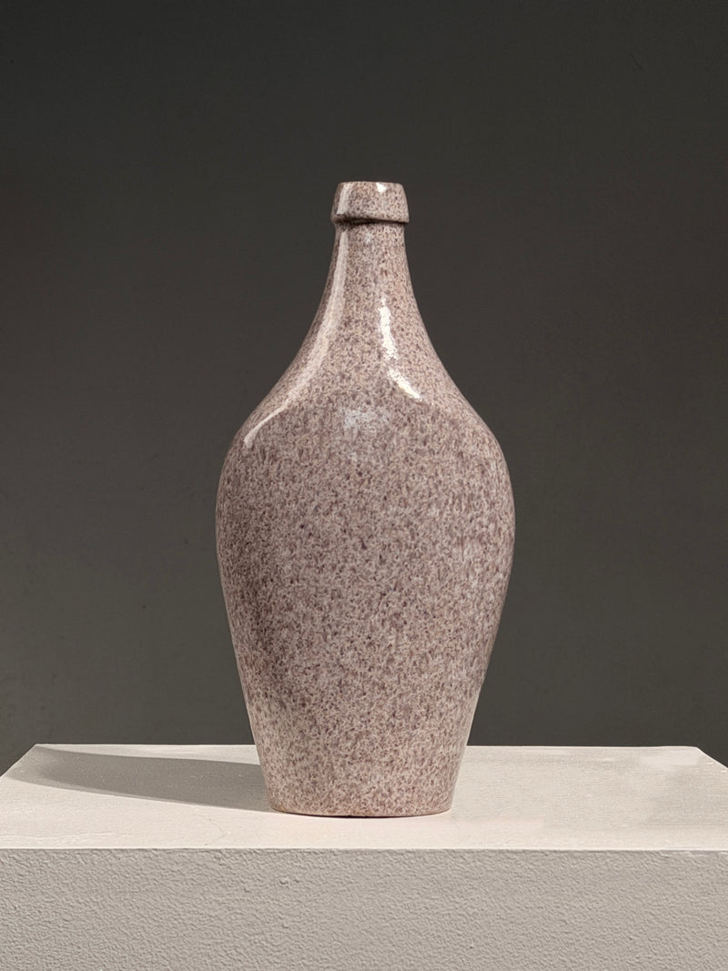 Ceramic Bottle by Accolay, France, circa 1970 | The Oblist — speckled pink finish