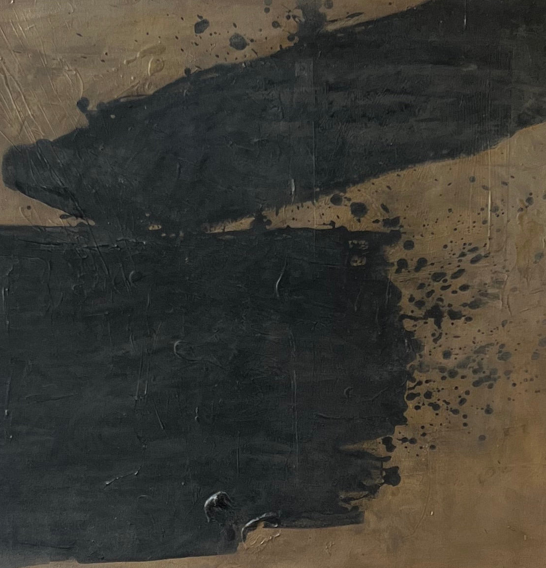 "Hyannis Port" Painting in Ink and Charcoal on Canvas — side angle