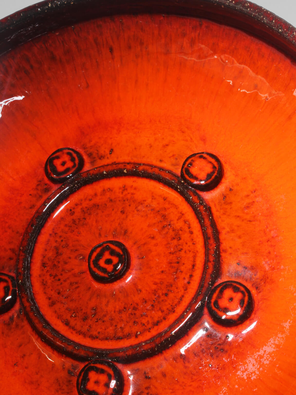 Holbæk Orange Glaze Stoneware Bowl, 1960s, Denmark — lifestyle setting