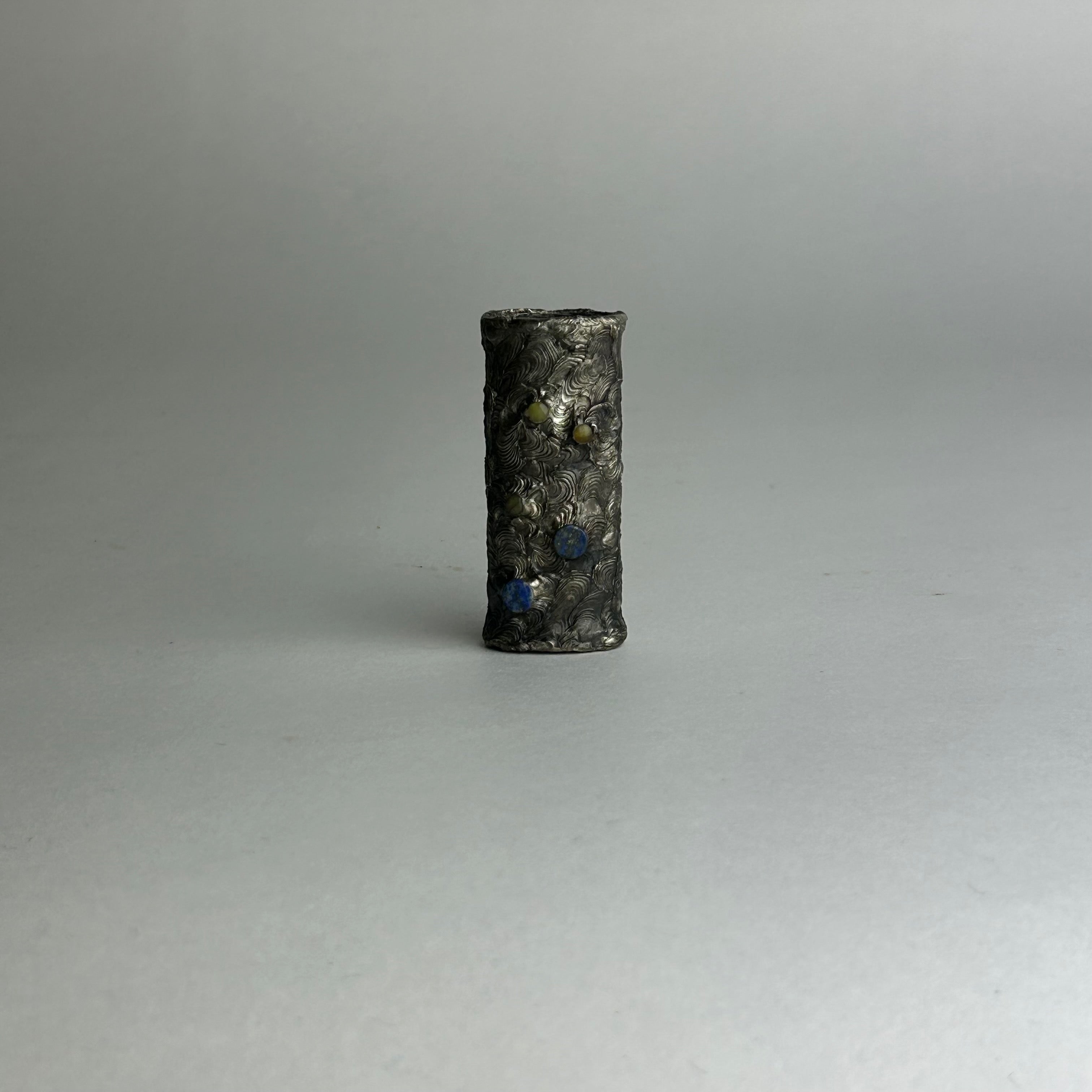 Original Hand Soldered and Jeweled Lighter Cover by  THE PERFECT NOTHING CATALOG — side angle