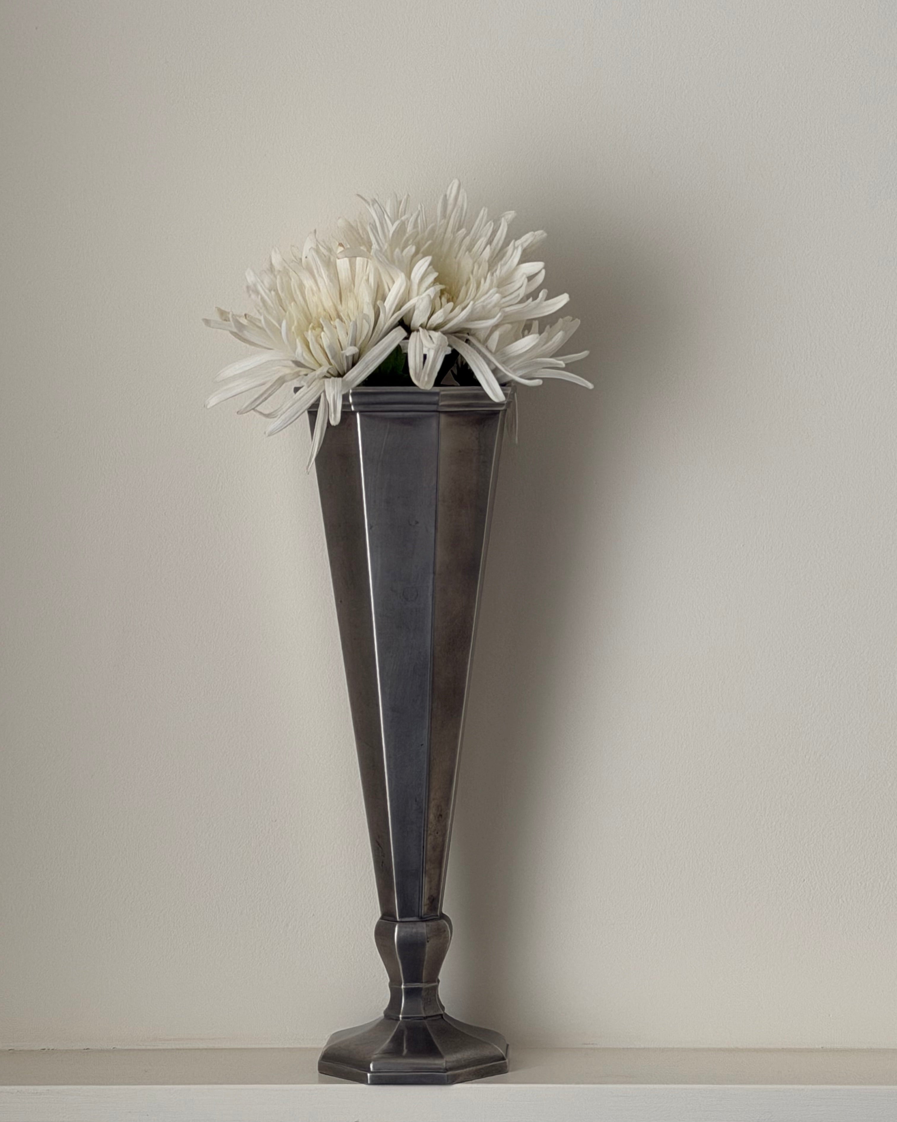 Vintage Gorham Octagon Slender Pewter Art Deco Style Vase by Aesthete Label | The Oblist
