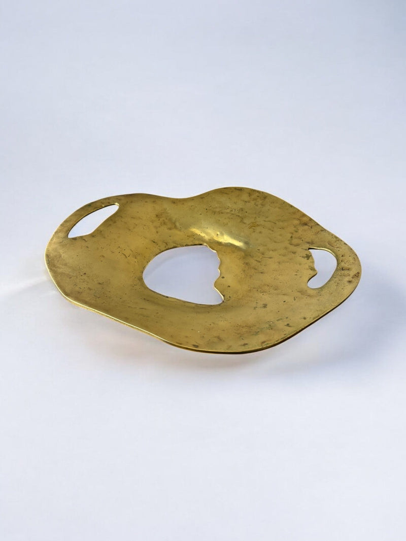 Brutalist Centerpiece by Leopold, Bronze & Lucite, Spain, 1970's — close-up of textured bronze surface