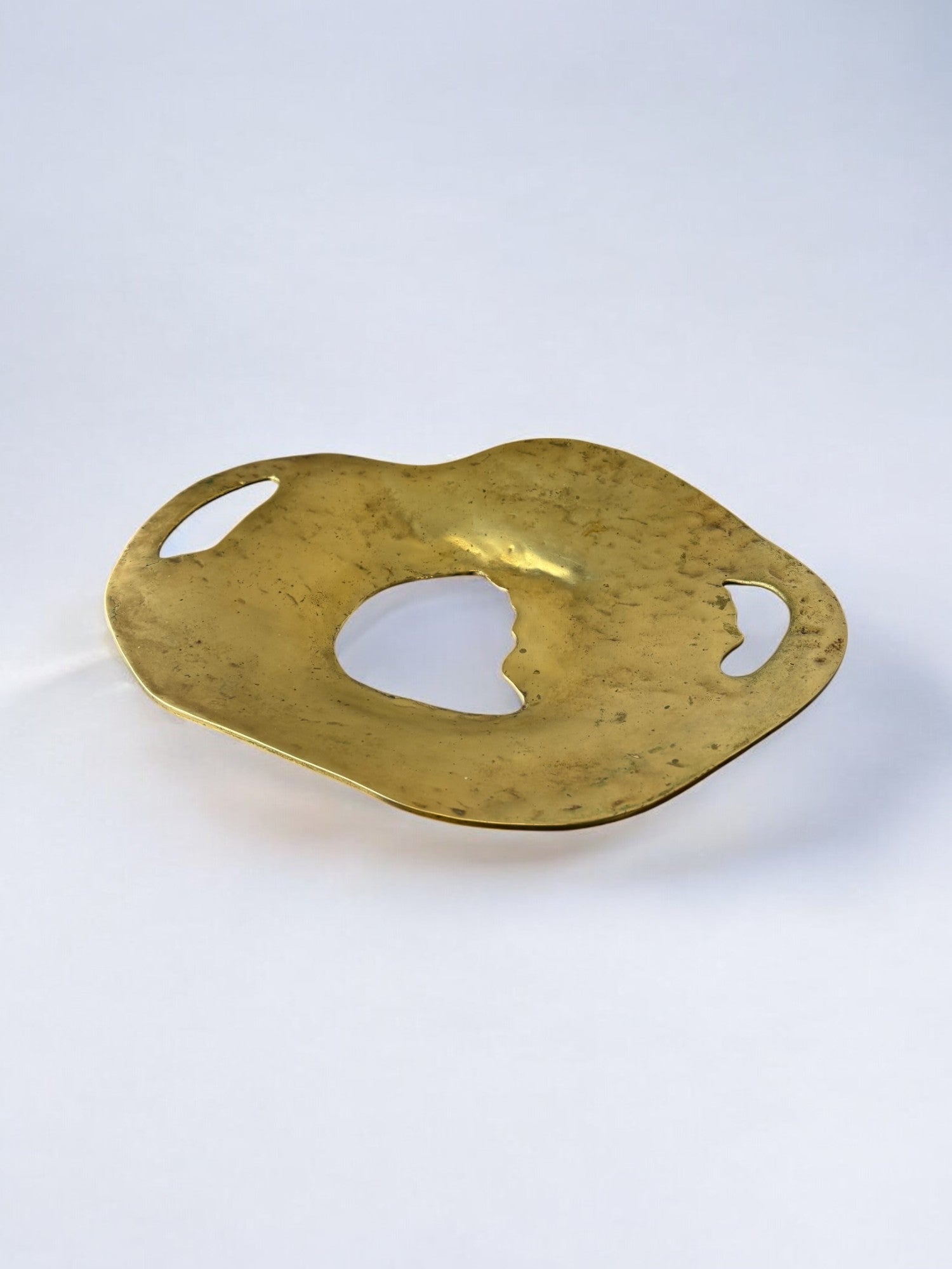Brutalist Centerpiece by Leopold, Bronze & Lucite, Spain, 1970's — close-up of textured bronze surface
