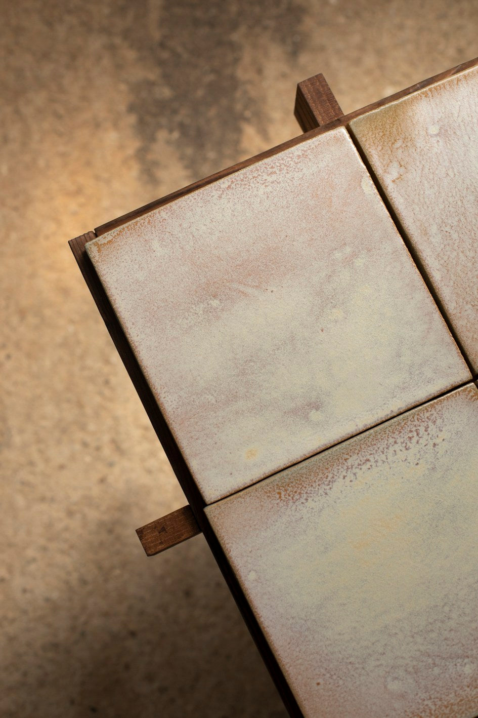 La Taulo, Wood and Clay Coffee table — side angle