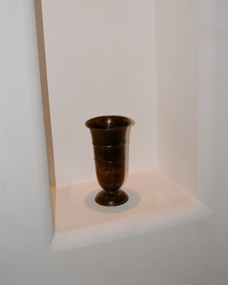 Tall Bronze Vintage Vase 1900s — close-up