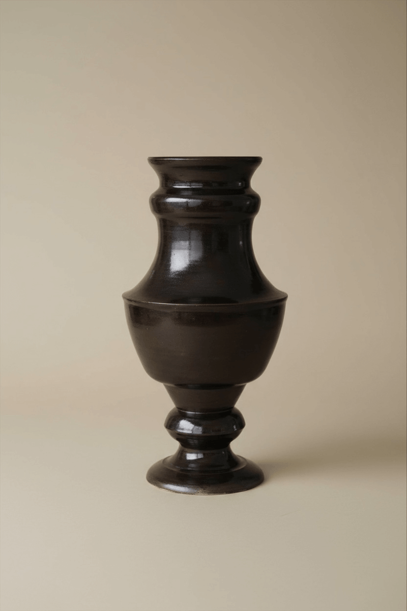 Brun Foncé Vase in Ceramic by Gazar Studio | The Oblist — handcrafted dark ceramic design