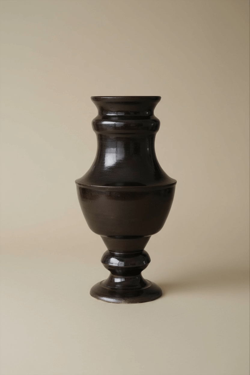 Brun Foncé Vase in Ceramic by Gazar Studio | The Oblist — handcrafted dark ceramic design