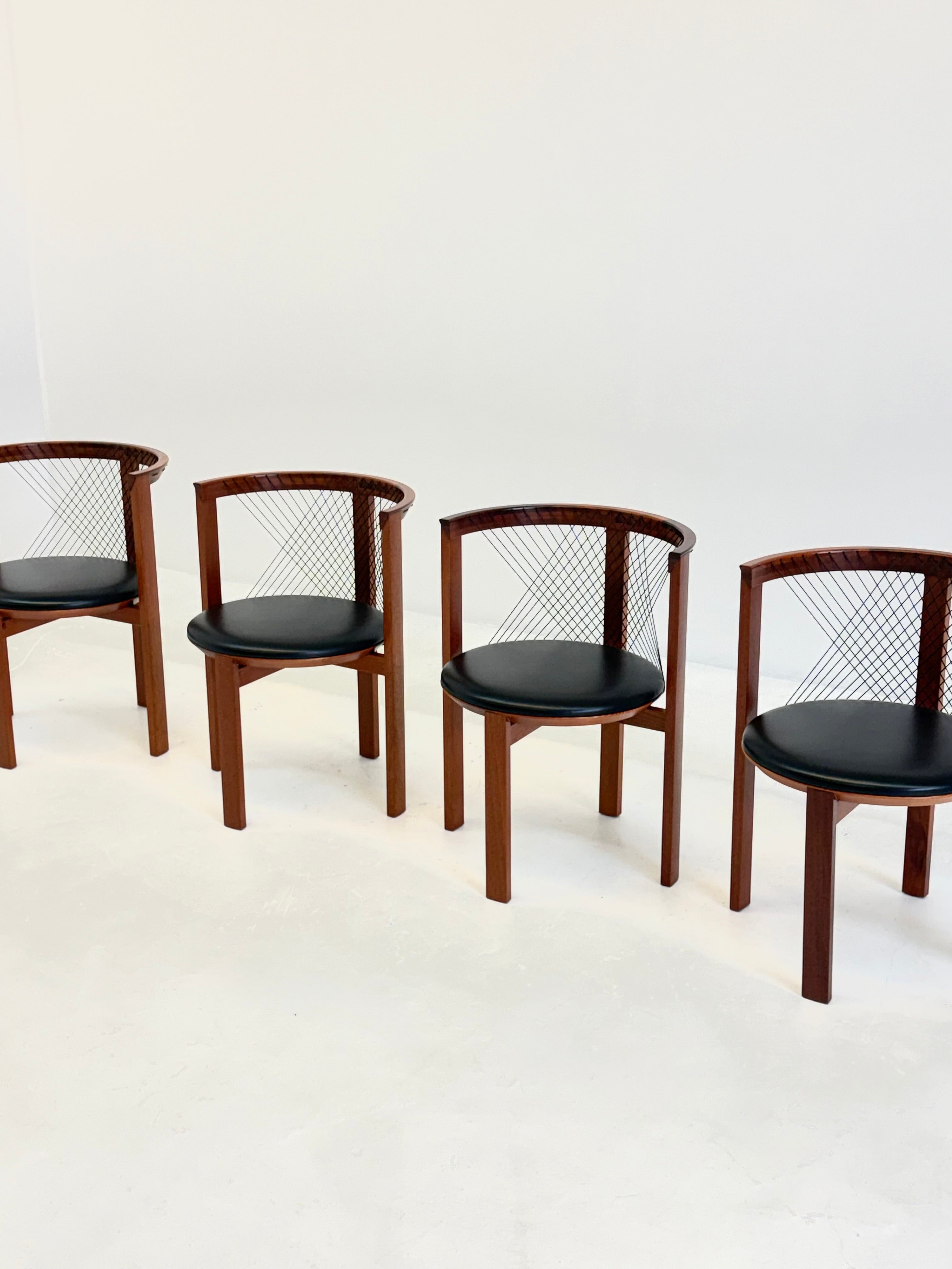 Set of Tranekær String chairs by Niels Jørgen Haugesen — close-up