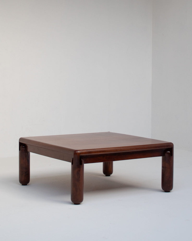 Vintage Solid Wood Coffee Table by Malata Antwerp | The Oblist — handcrafted dark wood finish