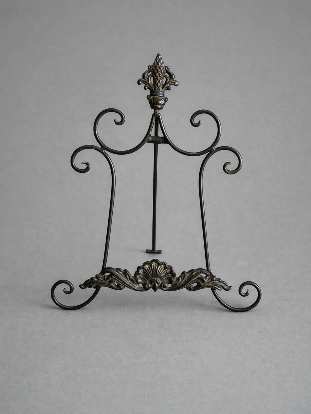 1960s Germany Vintage Iron Book Stand — detail view