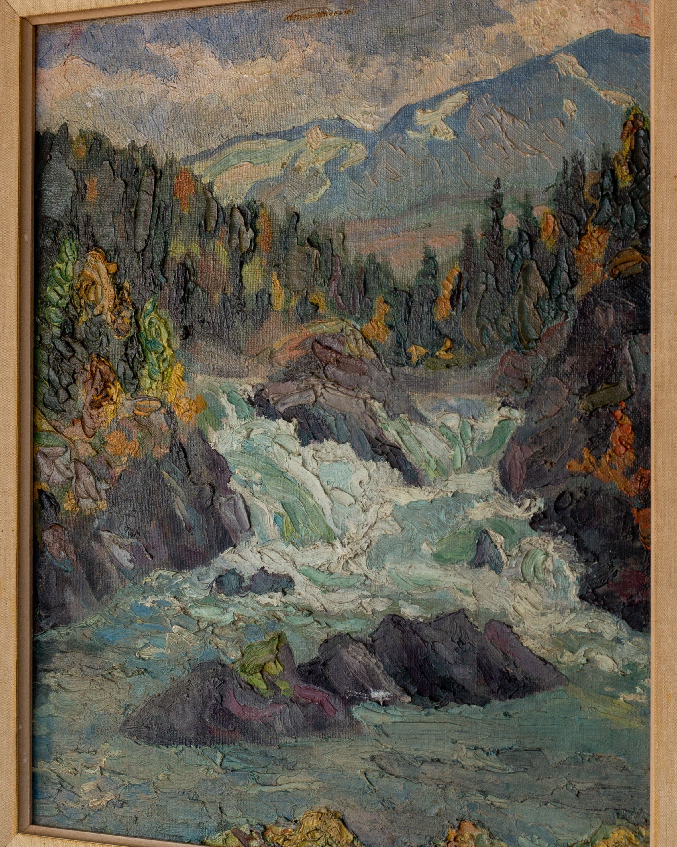 Vintage Nordic Landscape Painting, 1930s-40s