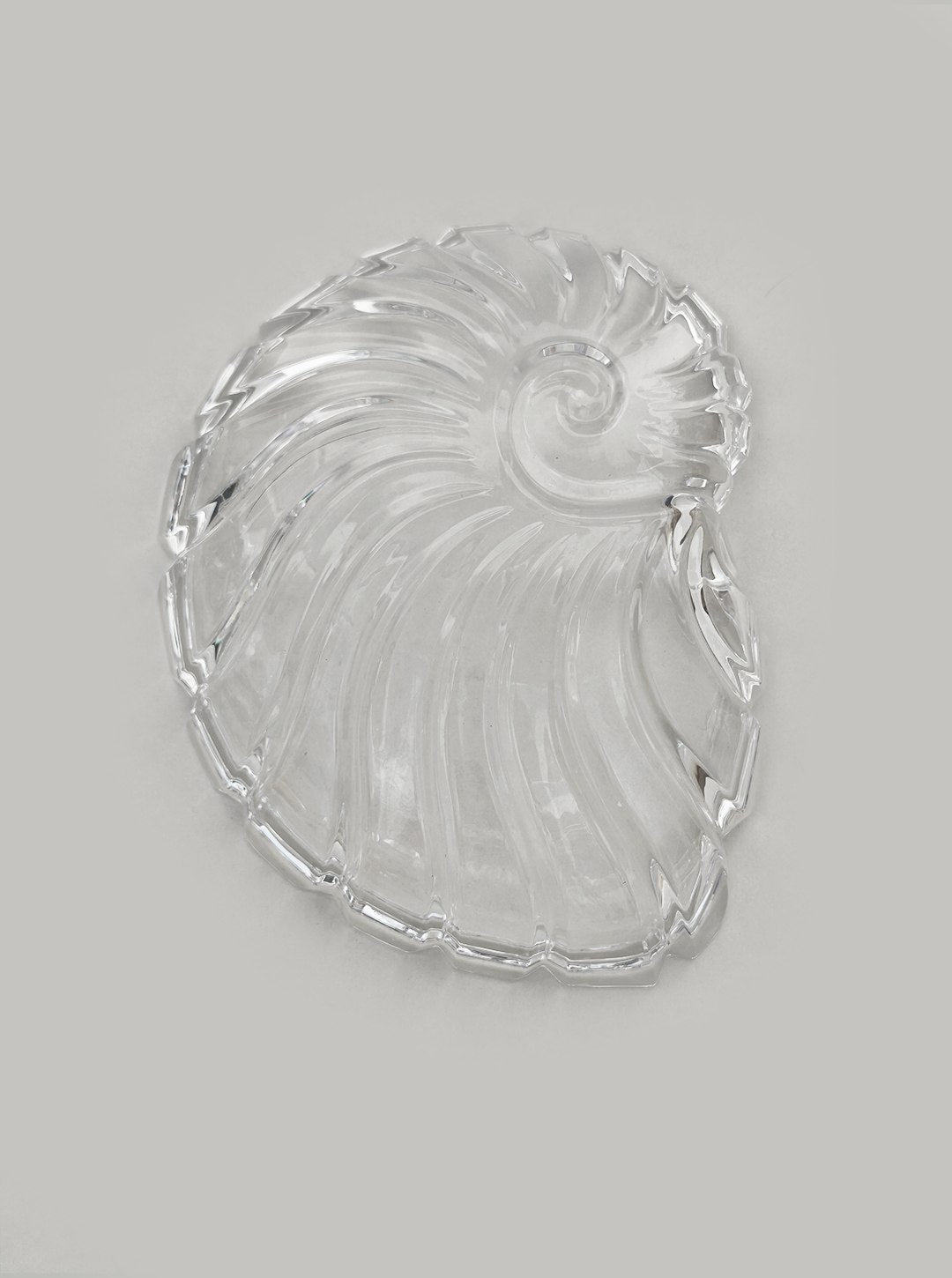Crystal Shell Vide Poche — back view of clear glass shell design