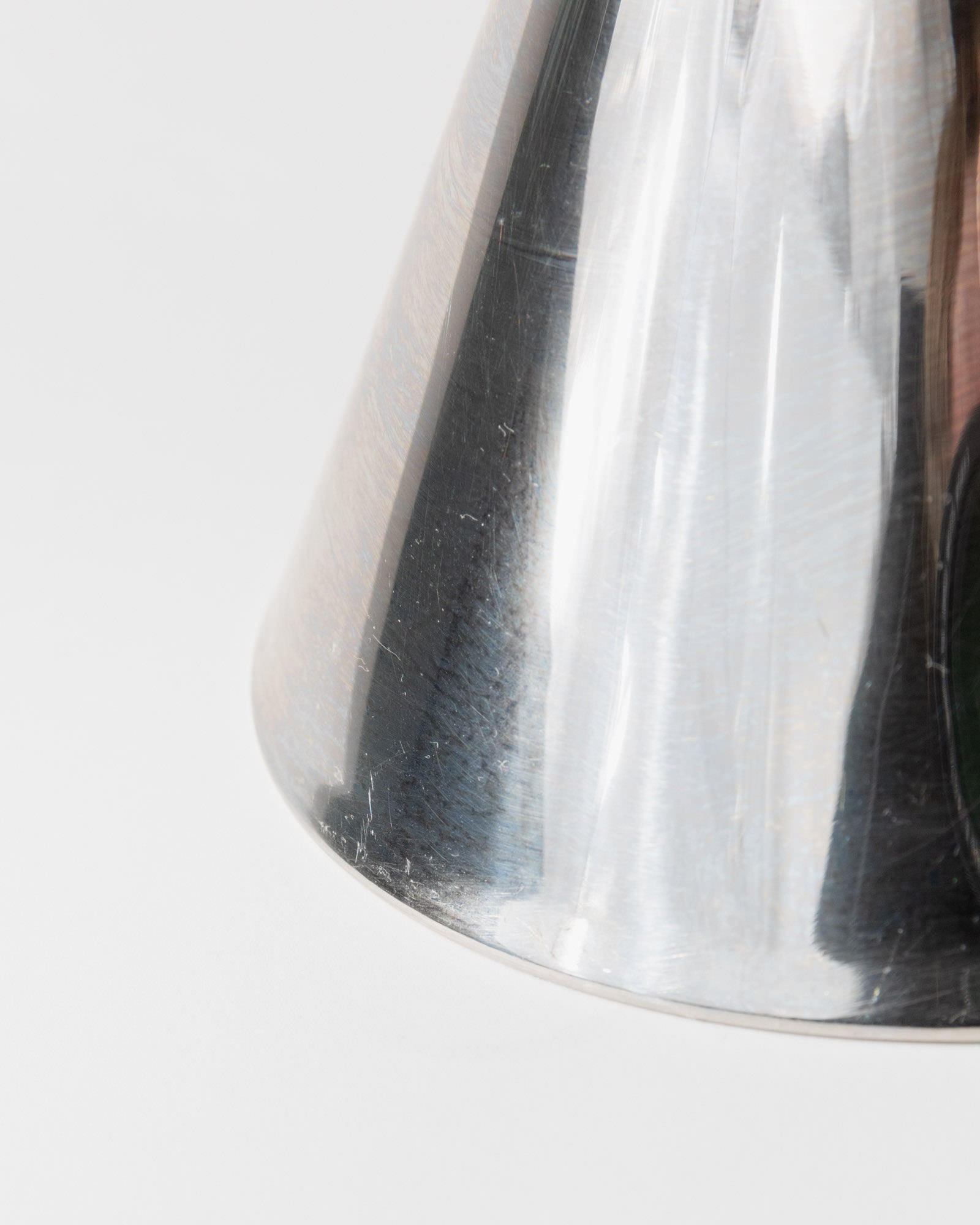 1980s Stainless Steel Kettle with Brown Handle Details