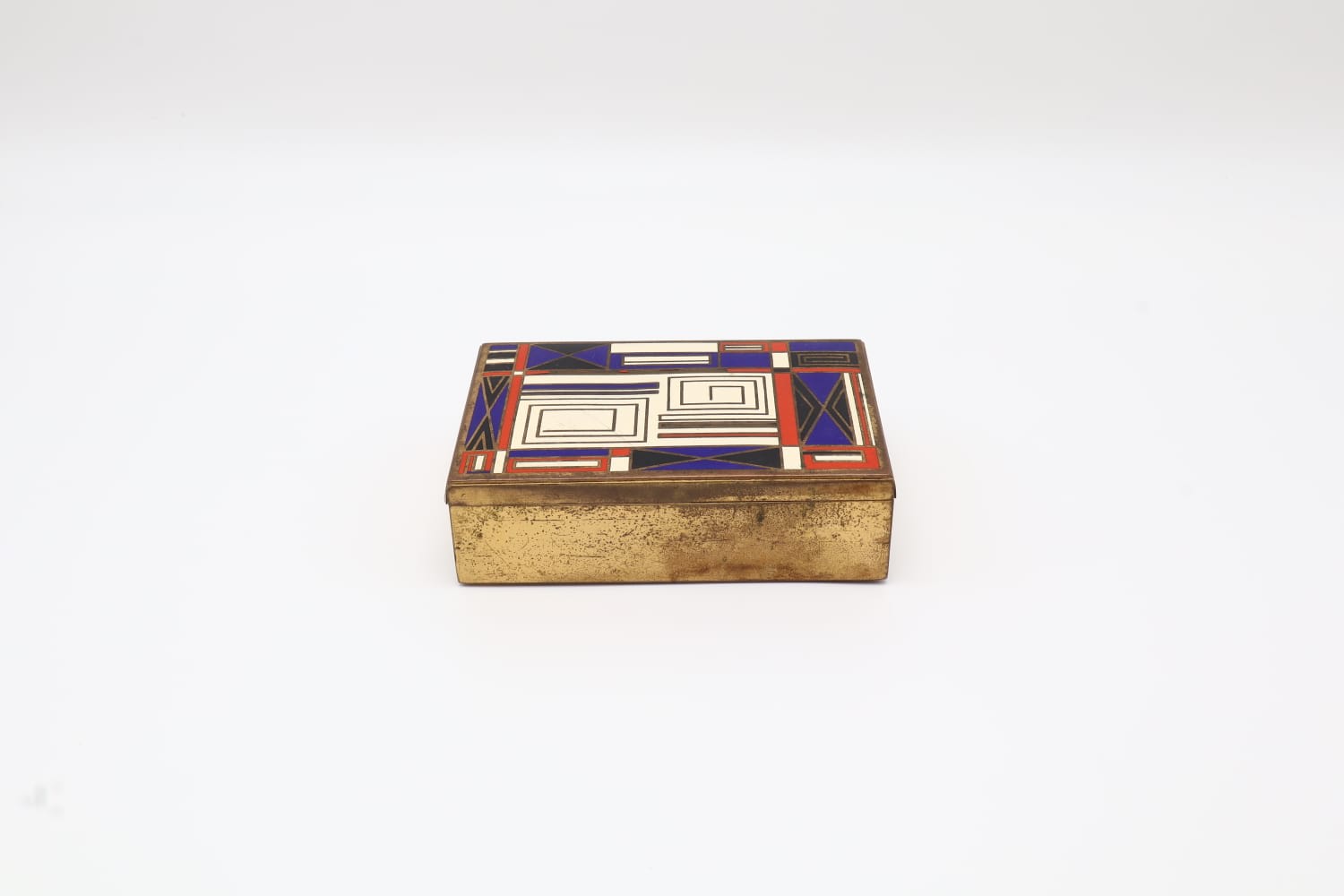 Art Deco WMF Ikora Enamel Cigarette Box by Paul Haustein – Germany, c. 1930 — side angle