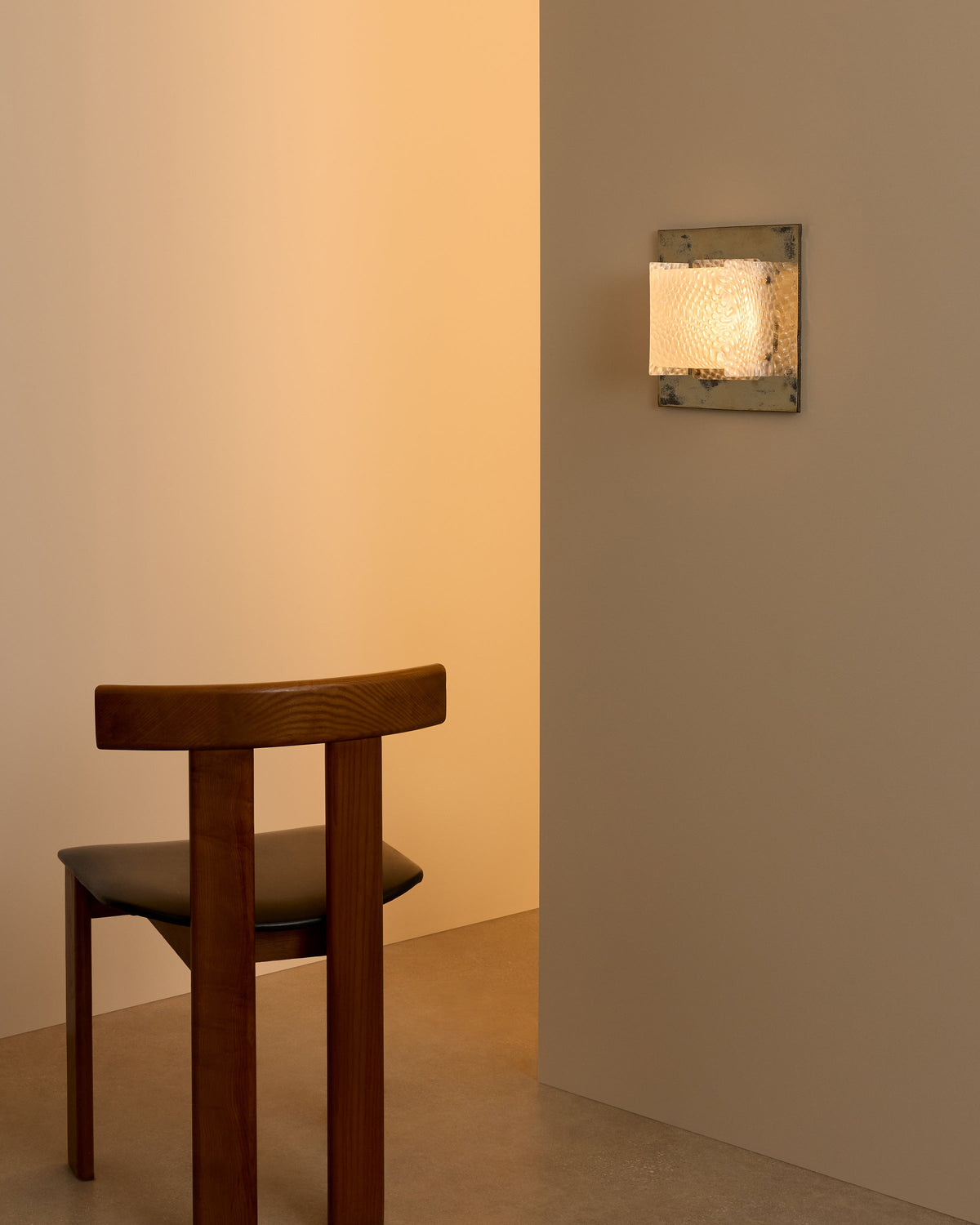 Field Square Sconce, Obsidian / Prism — side angle